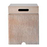 Fluted MGO Propane Tank Cover Table, Vertical Slatted Gas Tank Hideaway & Outdoor Side Table End Table with Handles