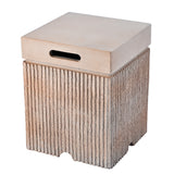 Fluted MGO Propane Tank Cover Table, Vertical Slatted Gas Tank Hideaway & Outdoor Side Table End Table with Handles