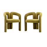 Set of 2 Accent Chairs, Velvet Barrel Armchair for Kitchen, Living Room, Bedroom