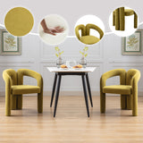 Set of 2 Accent Chairs, Velvet Barrel Armchair for Kitchen, Living Room, Bedroom