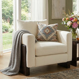 Accent Chair Club Chair, Chenille Upholstered Armchair Lounger Sofa Chair with Rubberwood Legs