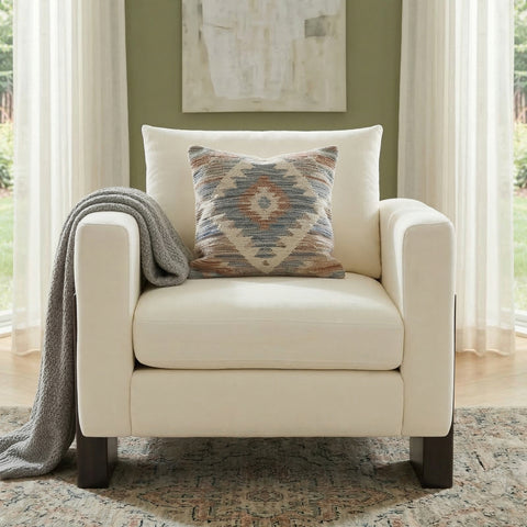 Accent Chair Club Chair, Chenille Upholstered Armchair Lounger Sofa Chair with Rubberwood Legs