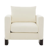 Accent Chair Club Chair, Chenille Upholstered Armchair Lounger Sofa Chair with Rubberwood Legs