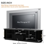 TV Stand with Sliding Slatted Doors, Farmhouse Fluted Media Console with Storage Drawer, Curved Entertainment Center