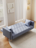 71" Convertible Loveseat Sofa, Velvet Sofa Bed for Living Room, Bedroom, Office