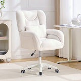 Teddy Swivel Home Office Chair, Armchair with Adjustable Height, Wheels for Study Room, Bedroom
