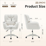 Teddy Swivel Home Office Chair, Armchair with Adjustable Height, Wheels for Study Room, Bedroom