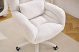 Teddy Swivel Home Office Chair, Armchair with Adjustable Height, Wheels for Study Room, Bedroom