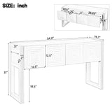 Geometric Console Table Entryway Table Sofa Side Table Display Stand Accent Table with 3 Soft-Close Drawers & Fluted Design