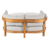 Patio Daybed Outdoor Dual Chaise Lounge Sunbed with Soft Cushion
