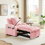 3 in 1 Convertible Sofa Chair, Sleeper Sofa Chair Bed with Adjustable Backrest, Phone Holder, USB & Type-C