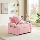 3 in 1 Convertible Sofa Chair, Sleeper Sofa Chair Bed with Adjustable Backrest, Phone Holder, USB & Type-C