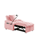 3 in 1 Convertible Sofa Chair, Sleeper Sofa Chair Bed with Adjustable Backrest, Phone Holder, USB & Type-C