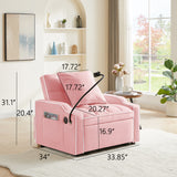 3 in 1 Convertible Sofa Chair, Sleeper Sofa Chair Bed with Adjustable Backrest, Phone Holder, USB & Type-C