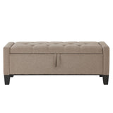 45" Storage Ottoman Bench, Upholstered Entryway Bench with Safety Hinge for Bedroom, Living Room