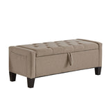 45" Storage Ottoman Bench, Upholstered Entryway Bench with Safety Hinge for Bedroom, Living Room