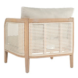 Outdoor Accent Chair Patio Club Chair Leisure Chair Armchair with Beige Cushion