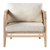 Outdoor Accent Chair Patio Club Chair Leisure Chair Armchair with Beige Cushion