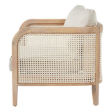 Outdoor Accent Chair Patio Club Chair Leisure Chair Armchair with Beige Cushion