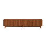 87" TV Stand for TVs up to 90", TV Console Media Console TV Cabinet Media Entertainment Center with Groove Soft-close Door&Solid Wood Leg