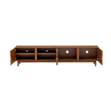 87" TV Stand for TVs up to 90", TV Console Media Console TV Cabinet Media Entertainment Center with Groove Soft-close Door&Solid Wood Leg