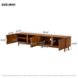 87" TV Stand for TVs up to 90", TV Console Media Console TV Cabinet Media Entertainment Center with Groove Soft-close Door&Solid Wood Leg