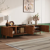 87" TV Stand for TVs up to 90", TV Console Media Console TV Cabinet Media Entertainment Center with Groove Soft-close Door&Solid Wood Leg