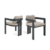7pcs Outdoor Dining Set for 6, Patio Furniture Set Garden Dining Table Set with 6 Chairs with Beige Cushions & Weather-Resistant Frame