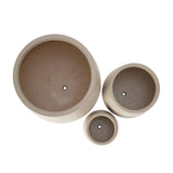 Set of 3 MGO Round Planters, Lightweight Outdoor Indoor Flower Pots with Drainage Hole & Rubber Plugs