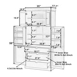 77"H Freestanding Kitchen Pantry, Farmhouse Storage Cabinet with Adjustable Shelves, Door Shelves, Drawers & Wine Racks