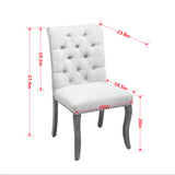 Dining Chair Set of 2, Upholstered Accent Chair with Curved Rubberwood Legs, Tufted Armless Chair for Dining Room & Kitchen