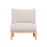 Patio Chair Acacia Wood Outdoor Club Chairs, Rope-Woven Deep Seat with Waterproof Cushion, Light Teak+Beige