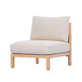 Patio Chair Acacia Wood Outdoor Club Chairs, Rope-Woven Deep Seat with Waterproof Cushion, Light Teak+Beige
