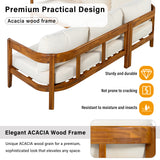 L-shaped Outdoor Sofa Patio Lounge Sofa Garden Leisure Seats with Soft Cushion & Weather-Resistant Arc Frame, White