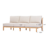 5-Piece Patio Sofa Set, Acacia Wood Outdoor Conversation Set with Coffee Table, Light Teak Finish for Patio/Garden