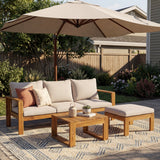 3pcs Outdoor Sofa Set Patio Conversation Furniture Set Seating Group with Coffee Table, Weather-Resistant Frame&Soft Cushion