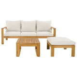 3pcs Outdoor Sofa Set Patio Conversation Furniture Set Seating Group with Coffee Table, Weather-Resistant Frame&Soft Cushion