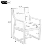 Set of 2 Outdoor Dining Chairs, Acacia Wood Patio Chairs with Removable Cushions, Armchair for Backyard, Garden