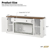 TV Stand for TVs up to 70", Media TV Console Entertainment Center with Adjustable Shelves&Gray Brick Accent, White