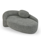 Oval Single Lazy Sofa, Space-Saving Lounge Chair with Side Armrest & Pillow for Living Room, Bedroom, Apartment