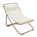 2pcs Outdoor Folding Chair Rattan-Wrapped Patio Lounge Chair, Sling Chair with Adjustable Backrest, Thick Cushion & Headrest