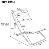 2pcs Outdoor Folding Chair Rattan-Wrapped Patio Lounge Chair, Sling Chair with Adjustable Backrest, Thick Cushion & Headrest