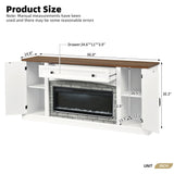 TV Stand with Electric Fireplace Heater for TVs up to 70", Media TV Console Entertainment Center with Adjustable Shelves, White