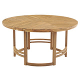 Outdoor Dining Table with Umbrella Hole, 59.1" Round Table for Patio, Backyard, Garden