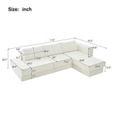 113" L-Shaped Modular Sectional Sofa, Chenille Sofa Couch with Double Layer Cushions for Living Room