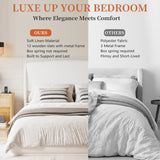 Queen Upholstered Platform Bed Frame with Padded Wingback Headboard, Low Profile Bed
