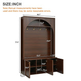 All-in-1 Hall Tree Mudroom Coat Rack Organizer Entryway Storage Bench Shoe Cabinet with Hooks & Adjustable Shelves
