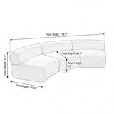 Modular Sofa Curved Sectional Sofa Compressed Cloud Couch, No Assembly Needed