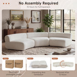 Modular Sofa Curved Sectional Sofa Compressed Cloud Couch, No Assembly Needed
