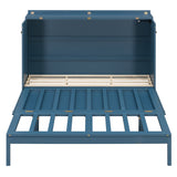 Queen Size Murphy Bed, Foldable Cabinet Bed with Drawer & Charging Station for Bedroom, Living Room